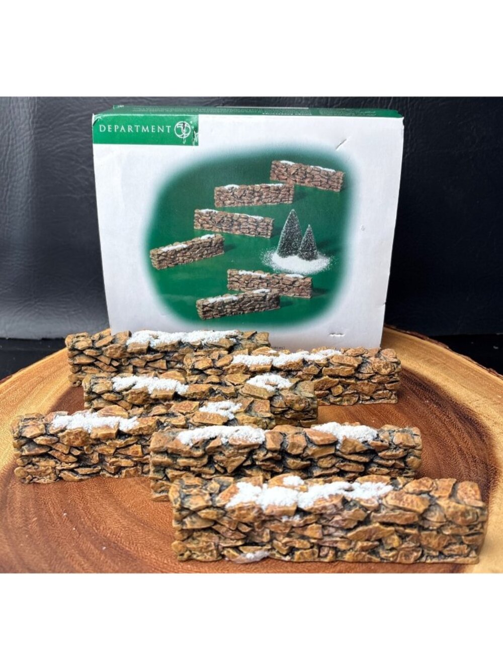Department 56 Village Accessories Miniature Stone Wall Set Snow